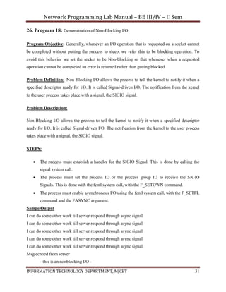 Networking Programming Lab Np lab | PDF