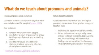 The Politics of Pronouns for Animals