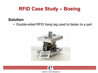 RFID Case Study – Boeing Solution Double-sided RFID hang tag used to fasten to a part 