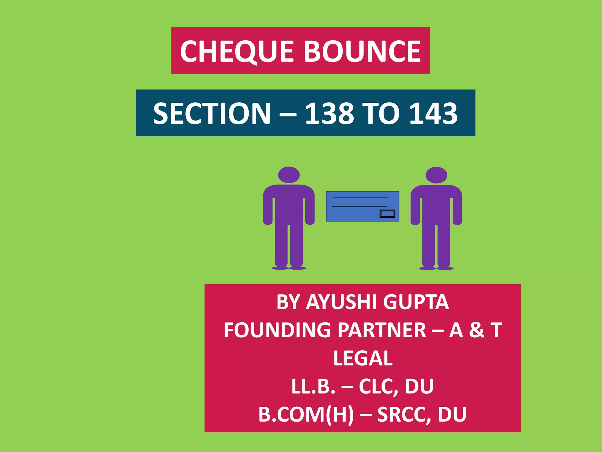Cheque Dishonour | Cheque bounce | PPTX
