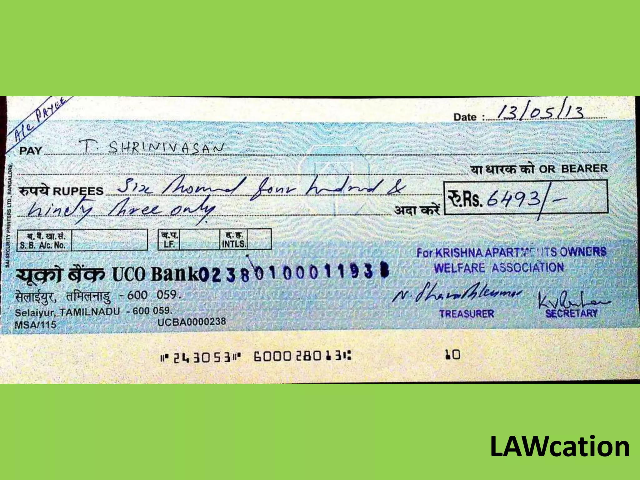 Cheque Dishonour | Cheque bounce | PPTX