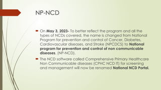 National Program for Prevention and Control of Non Communicable ...