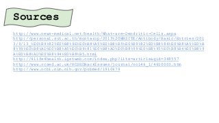 Sources
http://www.news-medical.net/health/What-are-Dendritic-Cells.aspx
http://personal.sut.ac.th/montarop/2013%20WBSITE/Antibody/Basic/Entries/201
3/9/13_%E0%B9%82%E0%B8%9E%E0%B8%A5%E0%B8%B5%E0%B9%82%E0%B8%84%E0%B8%A5%E0%B
8%99%E0%B8%AD%E0%B8%A5%E0%B9%81%E0%B8%AD%E0%B8%99%E0%B8%95%E0%B8%B4%E0%B8%9
A%E0%B8%AD%E0%B8%94%E0%B8%B5.html
http://4life4health.igetweb.com/index.php?lite=article&qid=348557
http://www.rcsed.ac.uk/RCSEDBackIssues/journal/vol46_1/4610003.htm
http://www.ncbi.nlm.nih.gov/pubmed/1910679
 