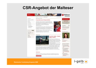 CSR-Angebot der Malteser




Rheinischer Fundraising Kongress 2009
 