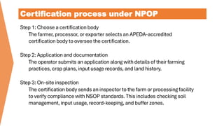 Npop Structure OPERATIONAL STRUCTURE OF NATIONAL PROGRAMME FOR ORGANIC PRODUCTION | PDF