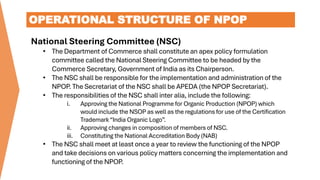 Npop Structure OPERATIONAL STRUCTURE OF NATIONAL PROGRAMME FOR ORGANIC PRODUCTION | PDF