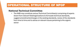 Npop Structure OPERATIONAL STRUCTURE OF NATIONAL PROGRAMME FOR ORGANIC PRODUCTION | PDF