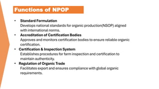 Npop Structure OPERATIONAL STRUCTURE OF NATIONAL PROGRAMME FOR ORGANIC PRODUCTION | PDF