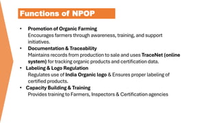 Npop Structure OPERATIONAL STRUCTURE OF NATIONAL PROGRAMME FOR ORGANIC PRODUCTION | PDF