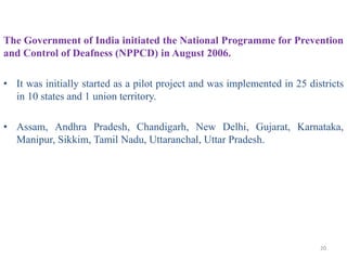 national prog on prevention and control of deafness | PPTX