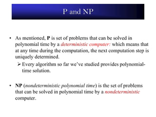 Np Time NP Problems in design and analysis of alogorithm | PDF