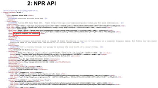 2: NPR API
 