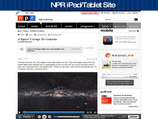 NPR iPad/Tablet Site 