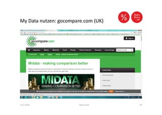 My Data nutzen: gocompare.com (UK)
23.2.2016 Open Data 30
 