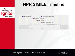 NPR SIMILE Timeline John Tynan – NPR SIMILE Timeline 