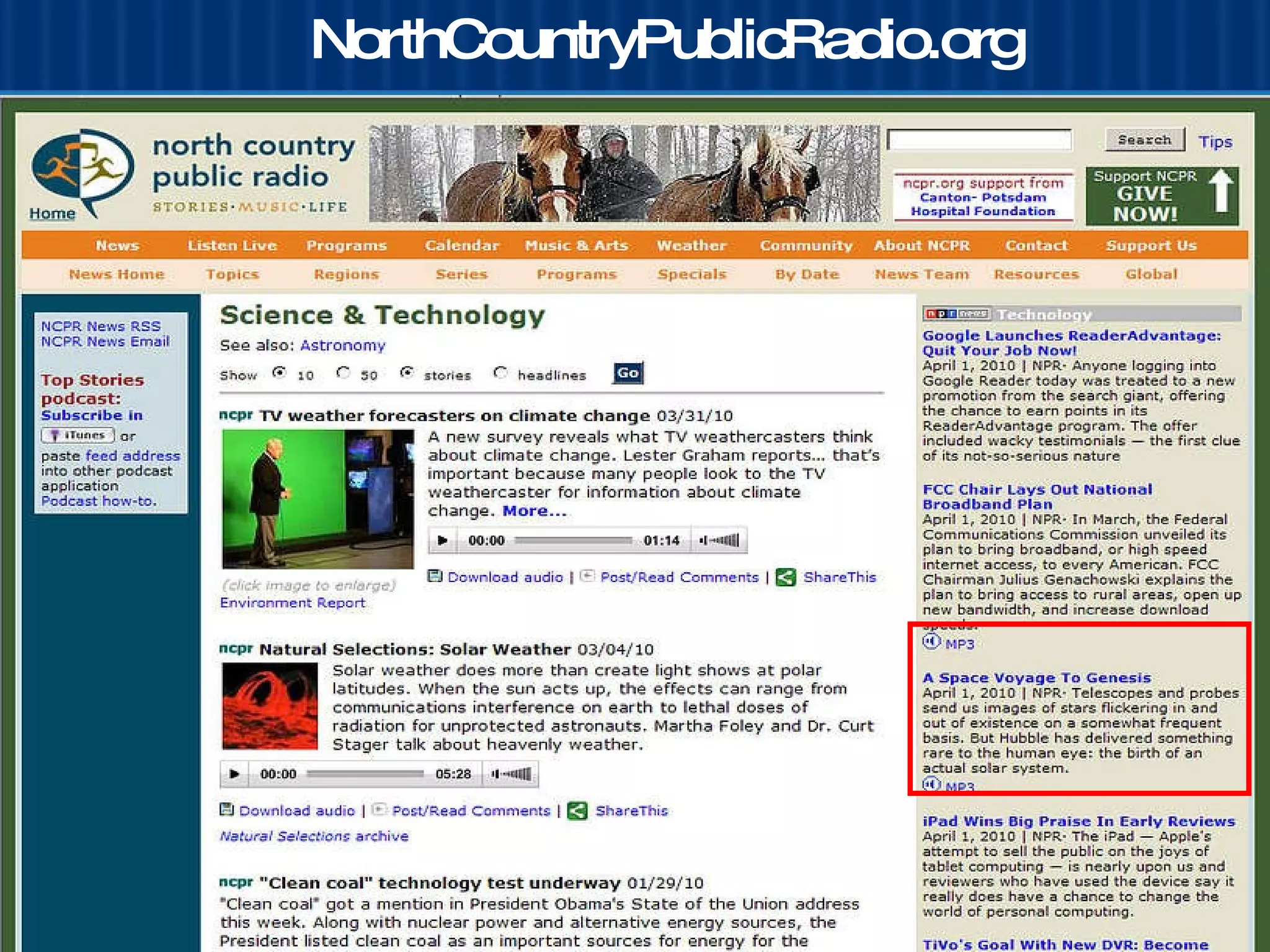 NorthCountryPublicRadio.org 
