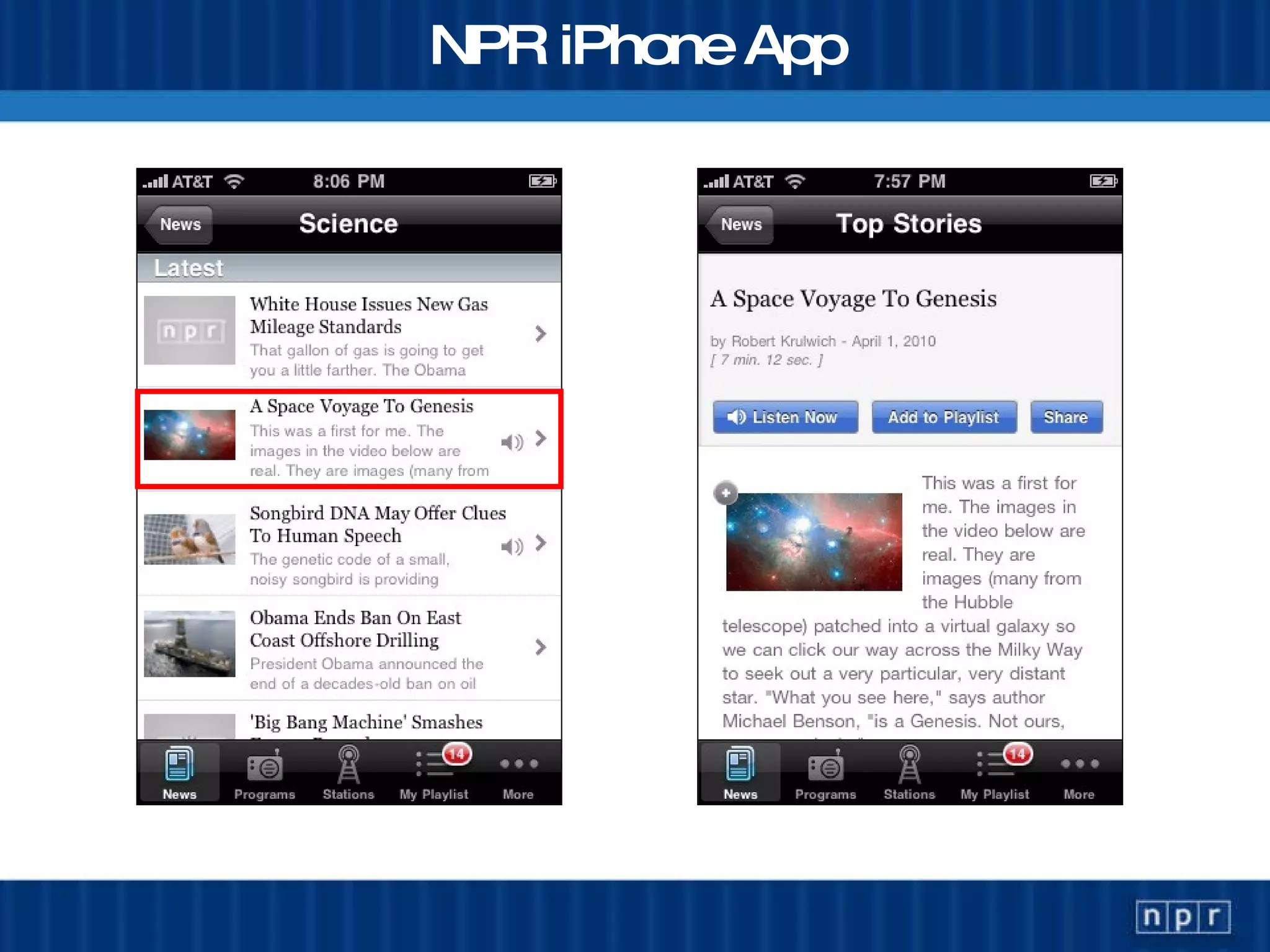 NPR iPhone App 
