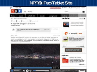 NPR iPad/Tablet Site 
