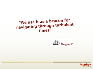 “We use it as  a beacon for
nav igating throu gh turbulent
            times”
 
