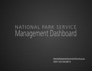 NATIONAL PARK SERVICE
Management Dashboard
 