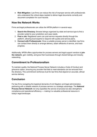 National Process Server Network — Professional Process Service ...