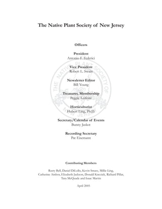 The Native Plant Society of New Jersey


                            Officers

                          President
       ...