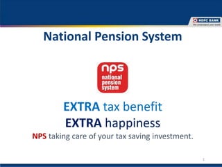 Nps System NPS_Presentation_V3.pptx it is regarding National pension scheme | PPTX