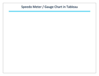 Speedo Meter / Gauge Chart in Tableau
 