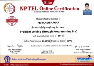 Nptel Certificate | PPT