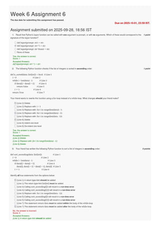 Example Npqel Assignment NPTEL Assignment Completed PDF FILE with ans | PDF