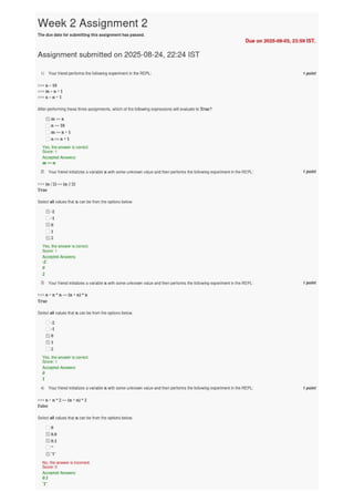 Example Npqel Assignment NPTEL Assignment Completed PDF FILE with ans | PDF