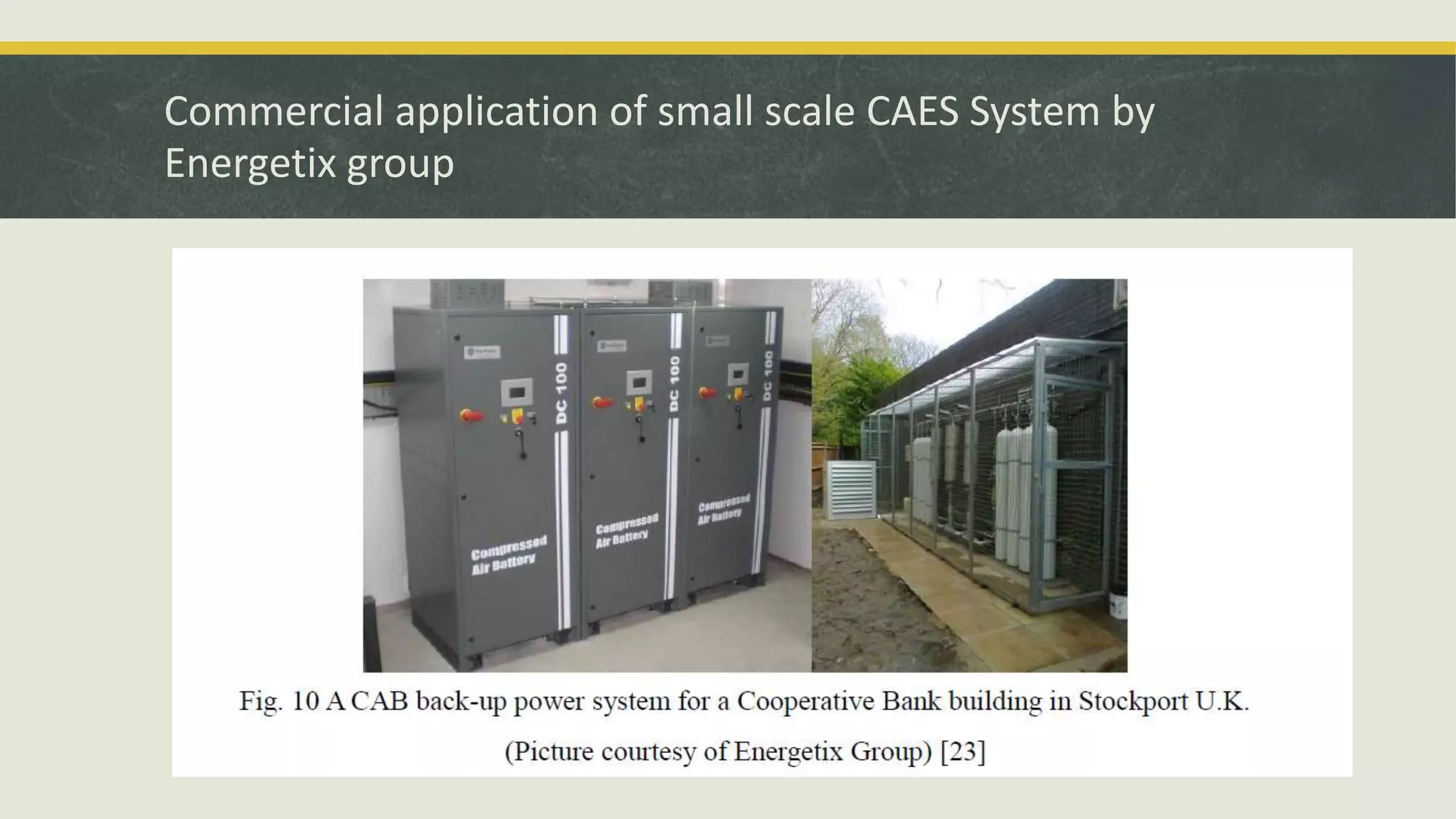 Commercial application of small scale CAES System by
Energetix group
 