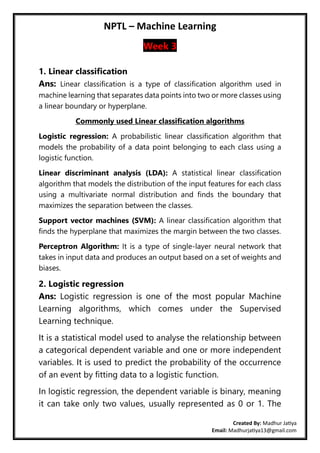 Nptel Machine Learning Notes.pdf NPTEL - Machine Learning by Madhur Jatiya.pdf