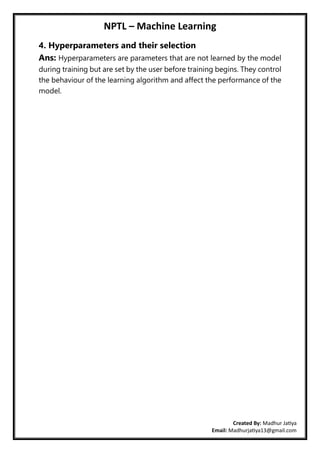 Nptel Machine Learning Notes.pdf NPTEL - Machine Learning by Madhur Jatiya.pdf