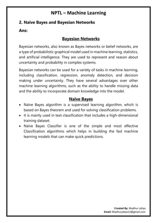 Nptel Machine Learning Notes.pdf NPTEL - Machine Learning by Madhur Jatiya.pdf