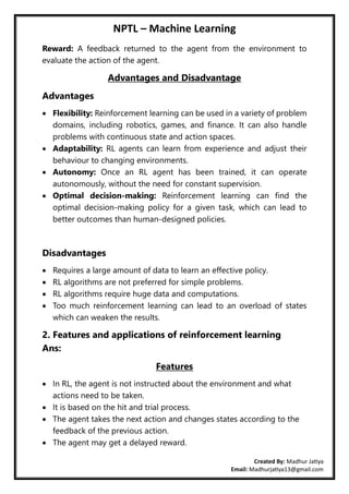 Nptel Machine Learning Notes.pdf NPTEL - Machine Learning by Madhur Jatiya.pdf