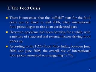 Food security, food crisis and its impact on the caribbean | PDF