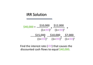 Irr Solution Net Present Value, IRR and Profitability Index | PDF