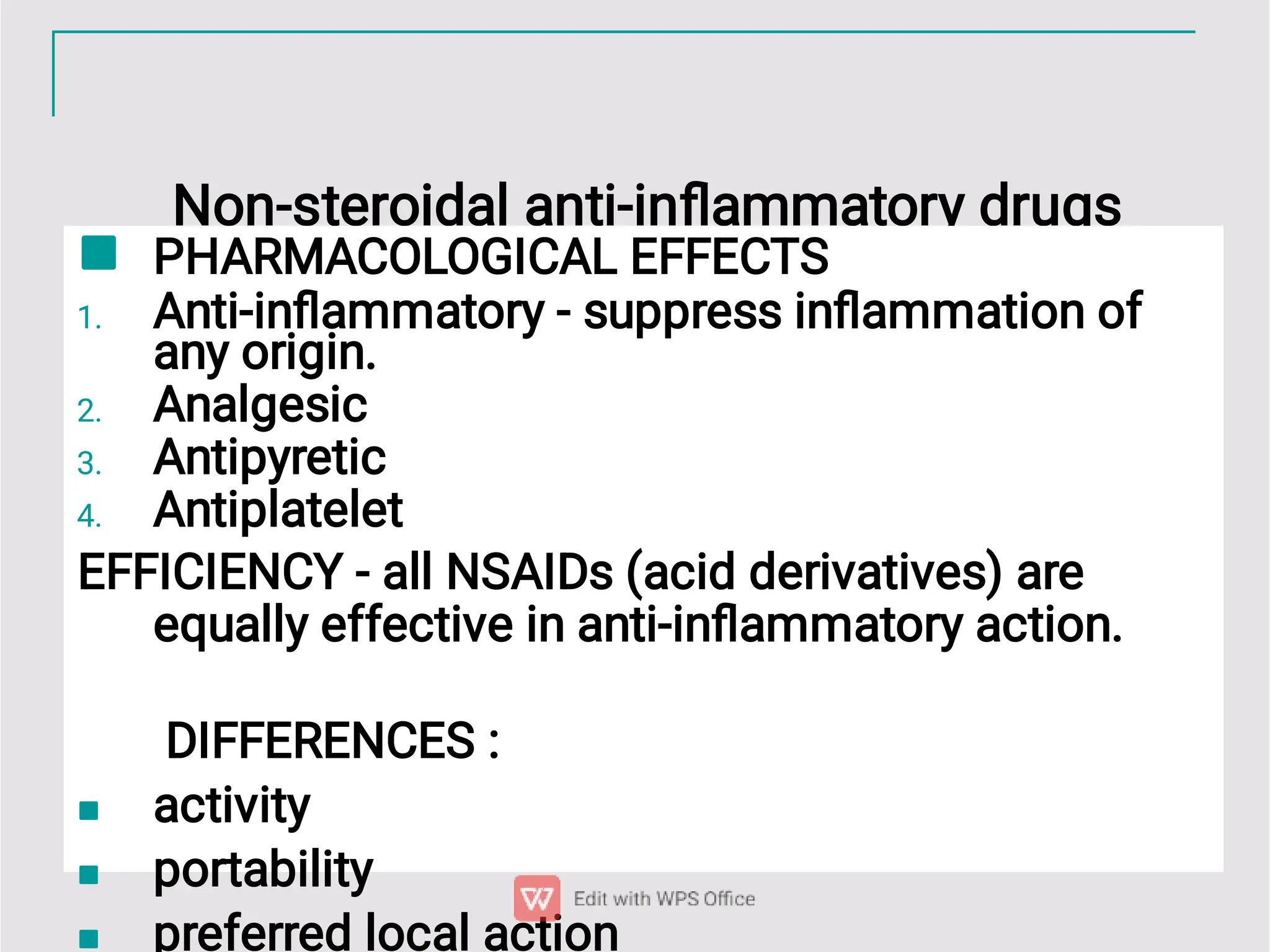 Comparing Different Nsaids NSAIDS - NPVS LECTURE.pdf. nn j | PPT