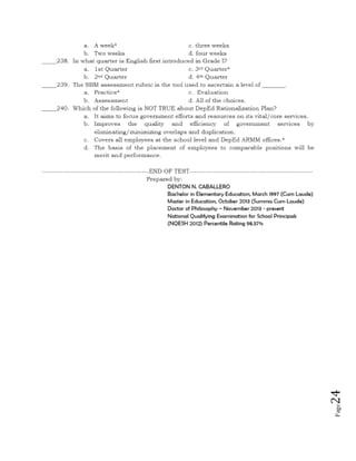 Nqesh 2014 (final mock test) with answers