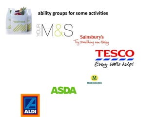 ability groups for some activities
 
