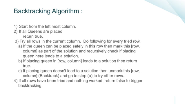 N Queen Algorithm | PPTX