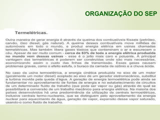 ORGANIZAÇÃO DO SEP
 