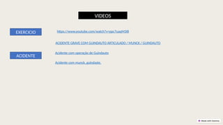 https://www.youtube.com/watch?v=ppc7uaqM3i8
VIDEOS
EXERCICIO
ACIDENTE GRAVE COM GUINDAUTO ARTICULADO / MUNCK / GUINDAUTO
ACIDENTE
Acidente com operação de Guindauto
Acidente com munck, guindaste.
 