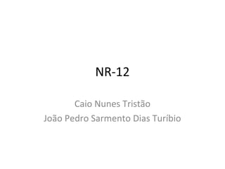 NR-12

       Caio Nunes Tristão
João Pedro Sarmento Dias Turíbio
 