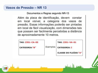 Vasos de Pressão – NR 13
Documentos e Regras segundo NR-13
 