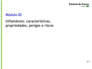 Módulo 02
Inflamáveis: características,
propriedades, perigos e riscos
—
 