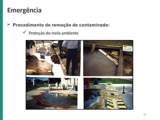  Procedimento de remoção de contaminado:
 Proteção do meio ambiente
Emergência
98
 
