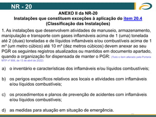 NR 20 BIOSEG Gestão de Segurança do Trabalho com Inflamáveis | PPT