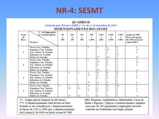 NR-4: SESMT
 
